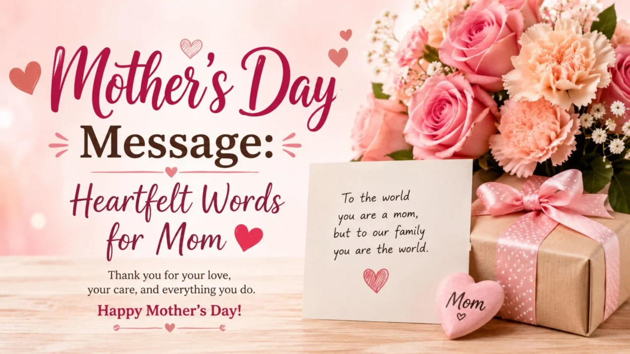 Mother’s Day Message: Heartfelt Words for Mom with flowers and a warm greeting