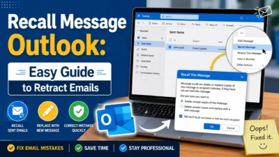 : Recall Message Outlook easy guide for retracting emails.