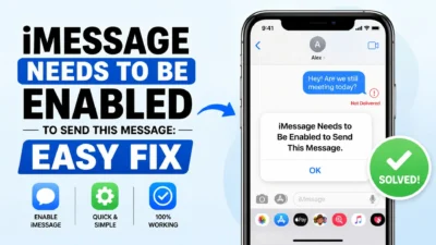 iMessage error message with an easy fix guide.