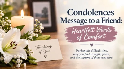 : Condolences message to a friend with heartfelt words of comfort