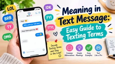 Meaning in text message with common texting terms and abbreviations