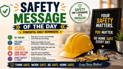 Safety message of the day with powerful daily safety reminders