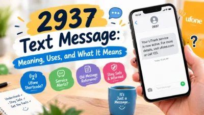 2937 text message meaning and uses shown on a smartphone with Ufone service references
